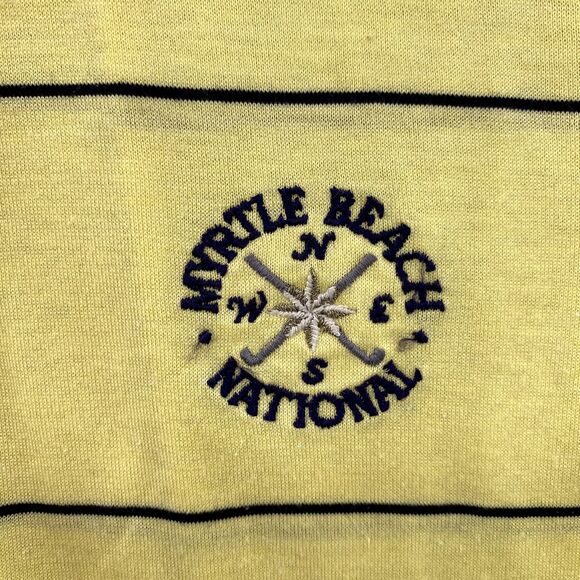 Vintage The Titleist Collection Polo Men's Large Yellow Preppy Myrtle Beach Golf - Picture 4 of 10